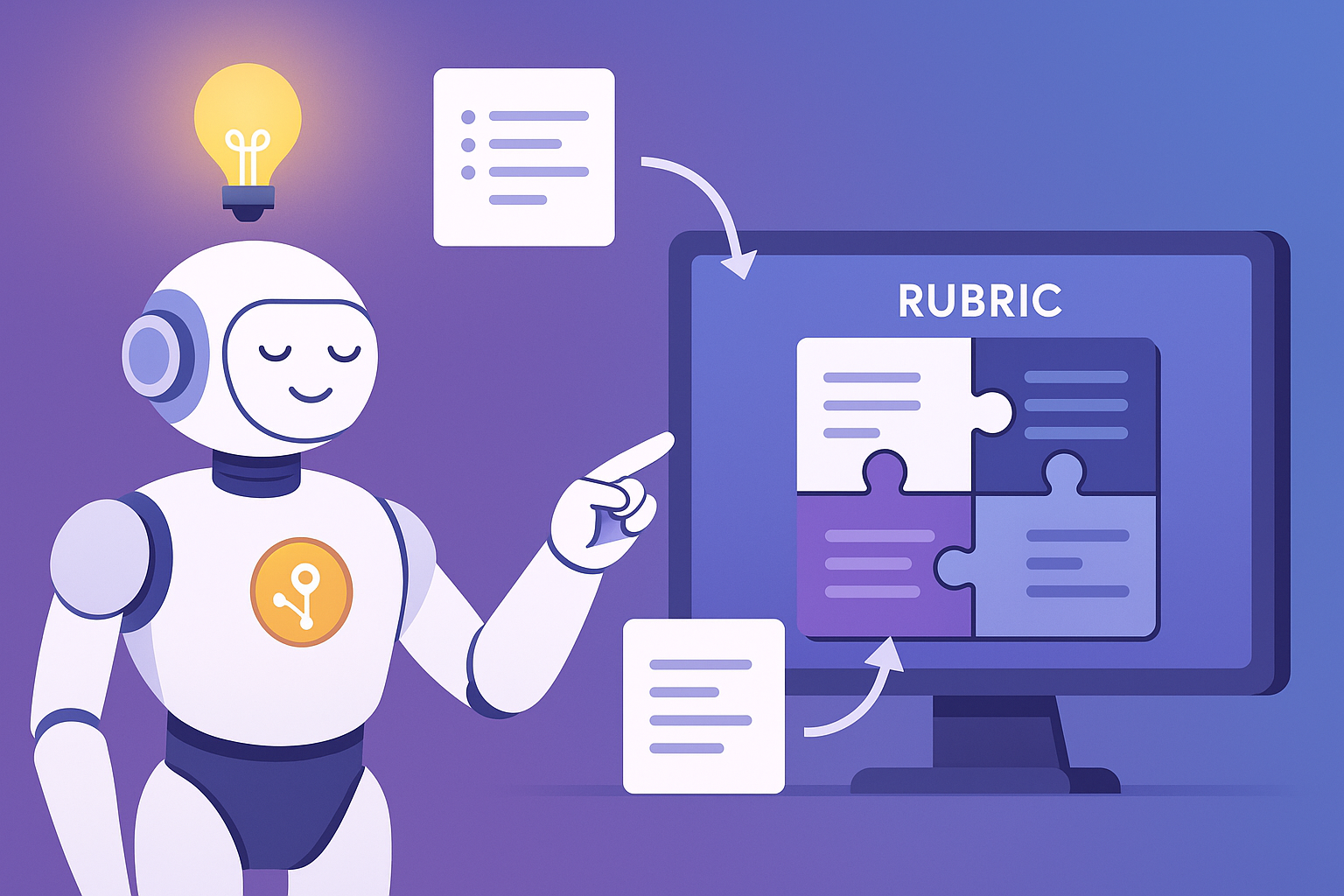 AI authoring workspace generating assessments and rubrics
